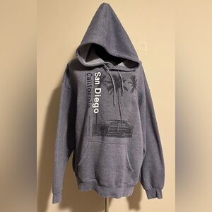 EUC Teemax Violet Blue and White San Diego California Drawstring Hoodie size XL